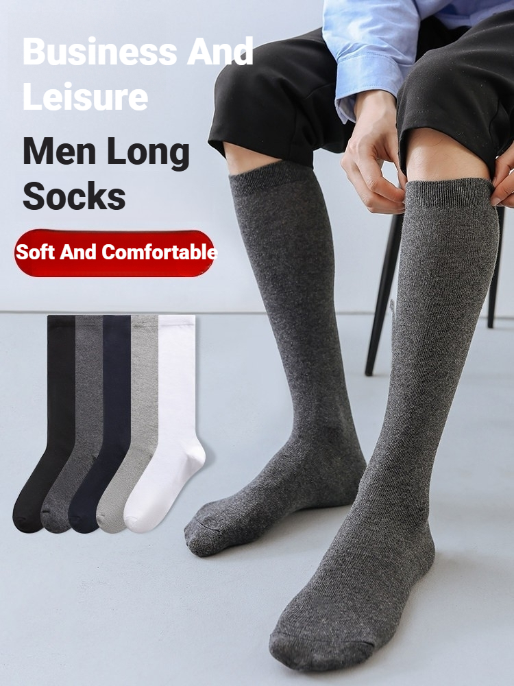 Men Formal Wear Dress - 1 Pair Men Solid Knee High