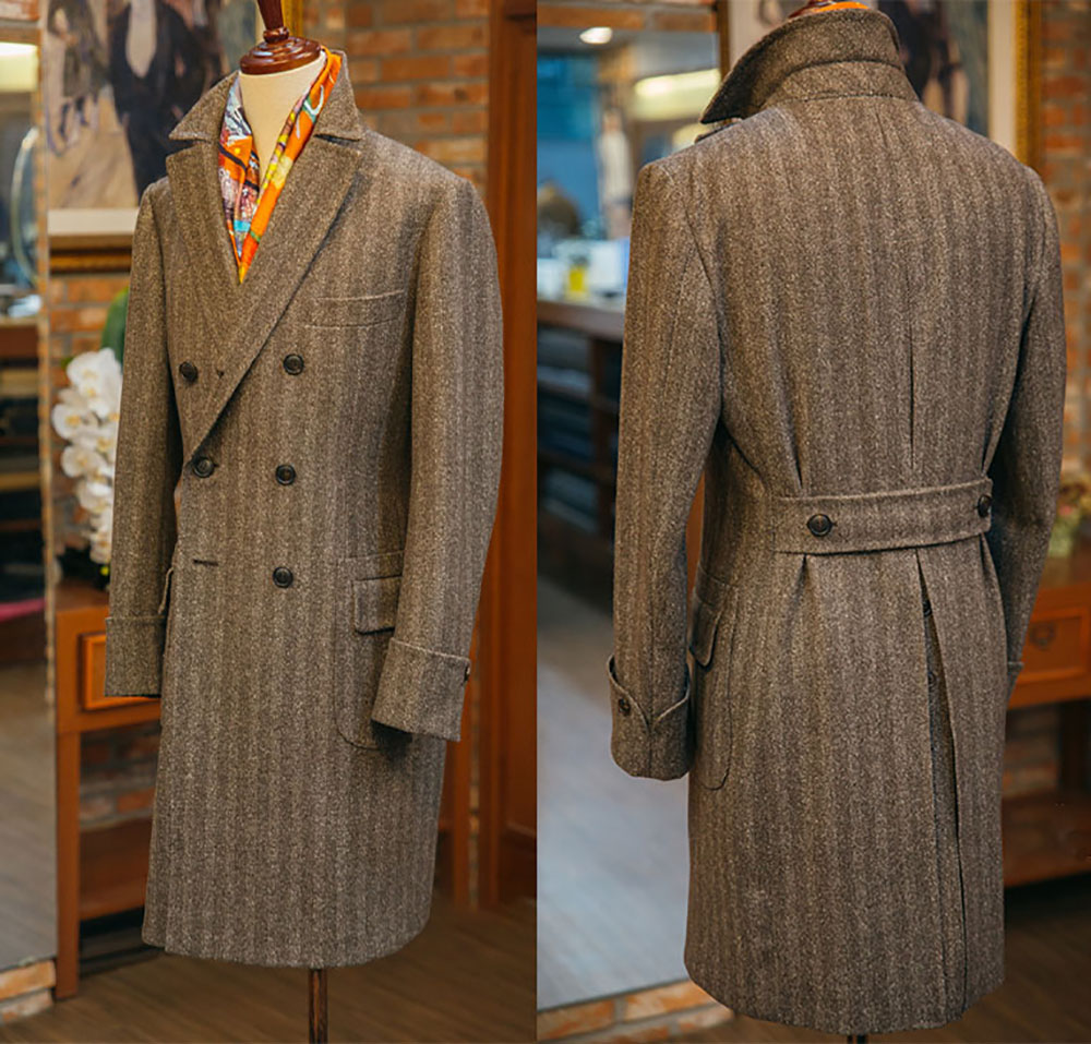 Vintage Wool Blend Herringbone - Men Formal Wear With Coat 评论和价格