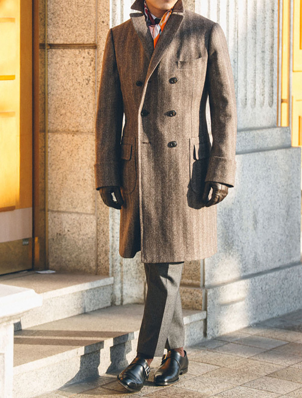 Vintage Wool Blend Herringbone - Men Formal Wear With Coat 评论和价格