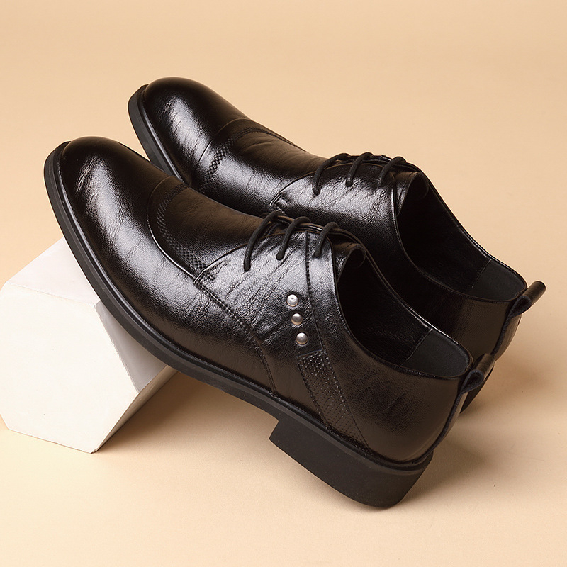 Leather Oxford Shoes With Meta - Men Formal Wear Dress 评论和价格
