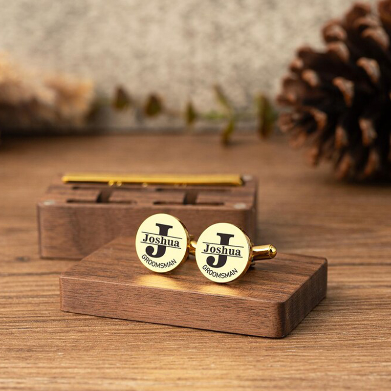 Personalized Groomsmen Cufflin - Tie Bar Clip 评论和价格