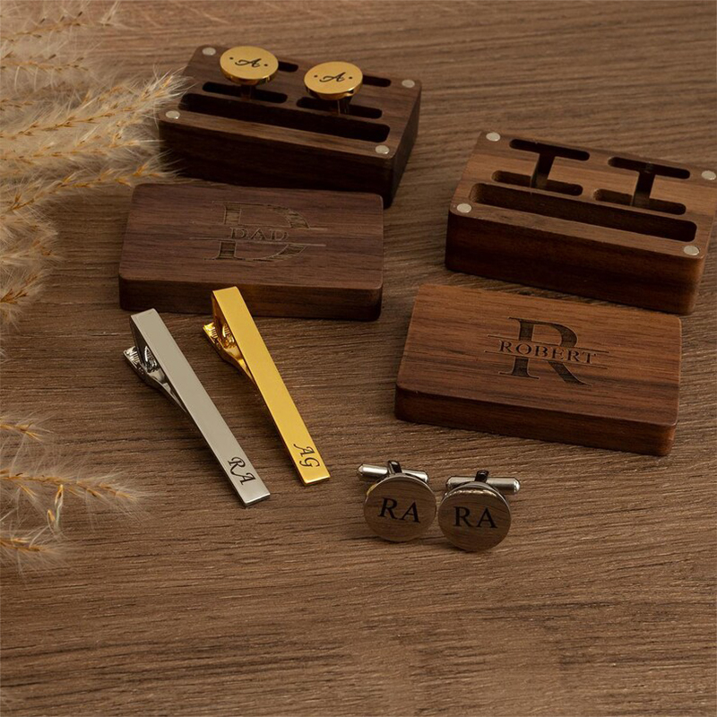 Personalized Groomsmen Cufflin - Tie Bar Clip 评论和价格