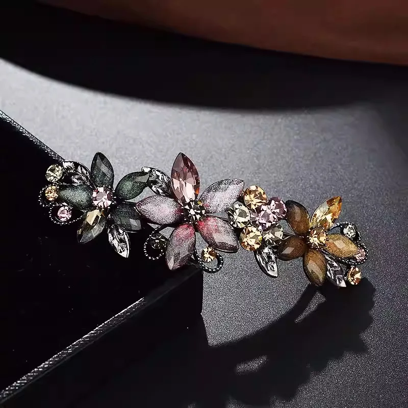 Elegant Rhinestone Glaze Flowe - Tie Bar Clip 评论和价格