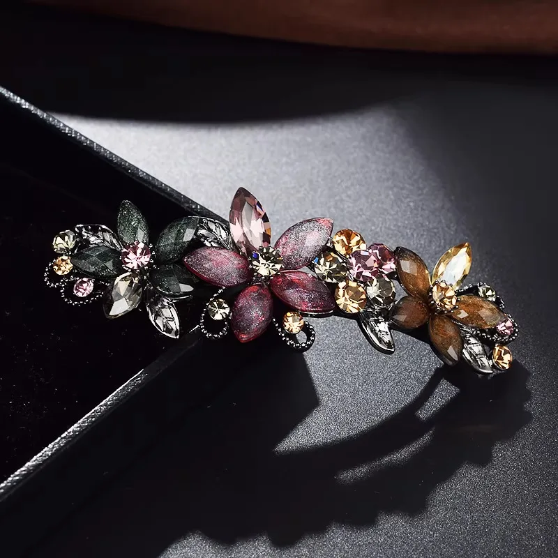 Elegant Rhinestone Glaze Flowe - Tie Bar Clip 评论和价格