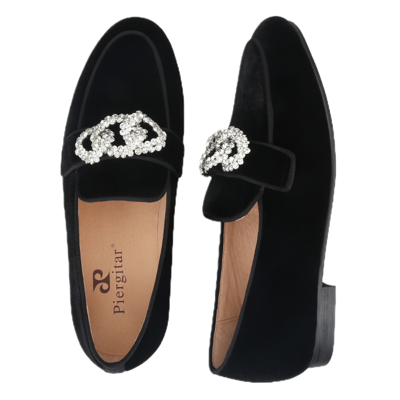 Piergitar 2025 Black Velvet Me - Men'S Formal Wear Slippers 评论和价格