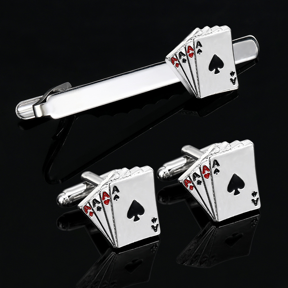 Men's Creative Poker Card Tie  - Tie Bar Clip 评论和价格