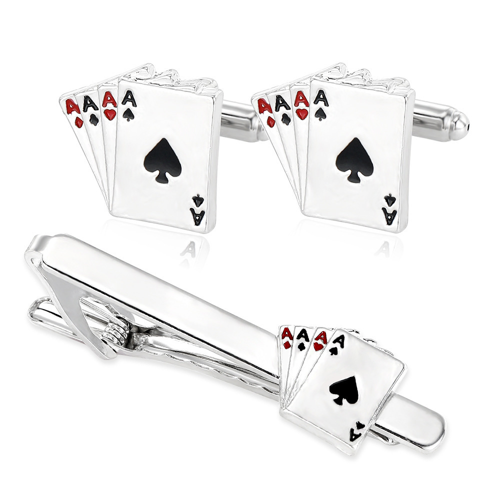 Men's Creative Poker Card Tie  - Tie Bar Clip 评论和价格