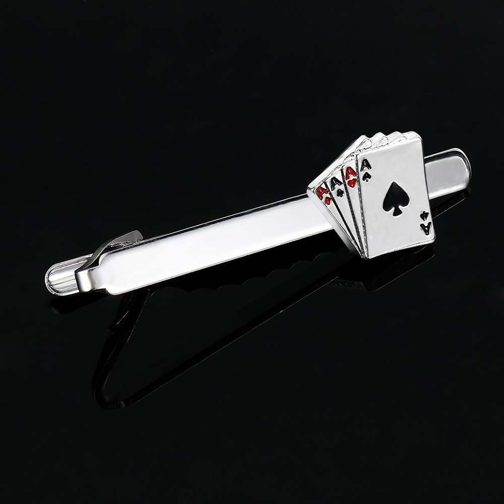 Men's Creative Poker Card Tie  - Tie Bar Clip 评论和价格