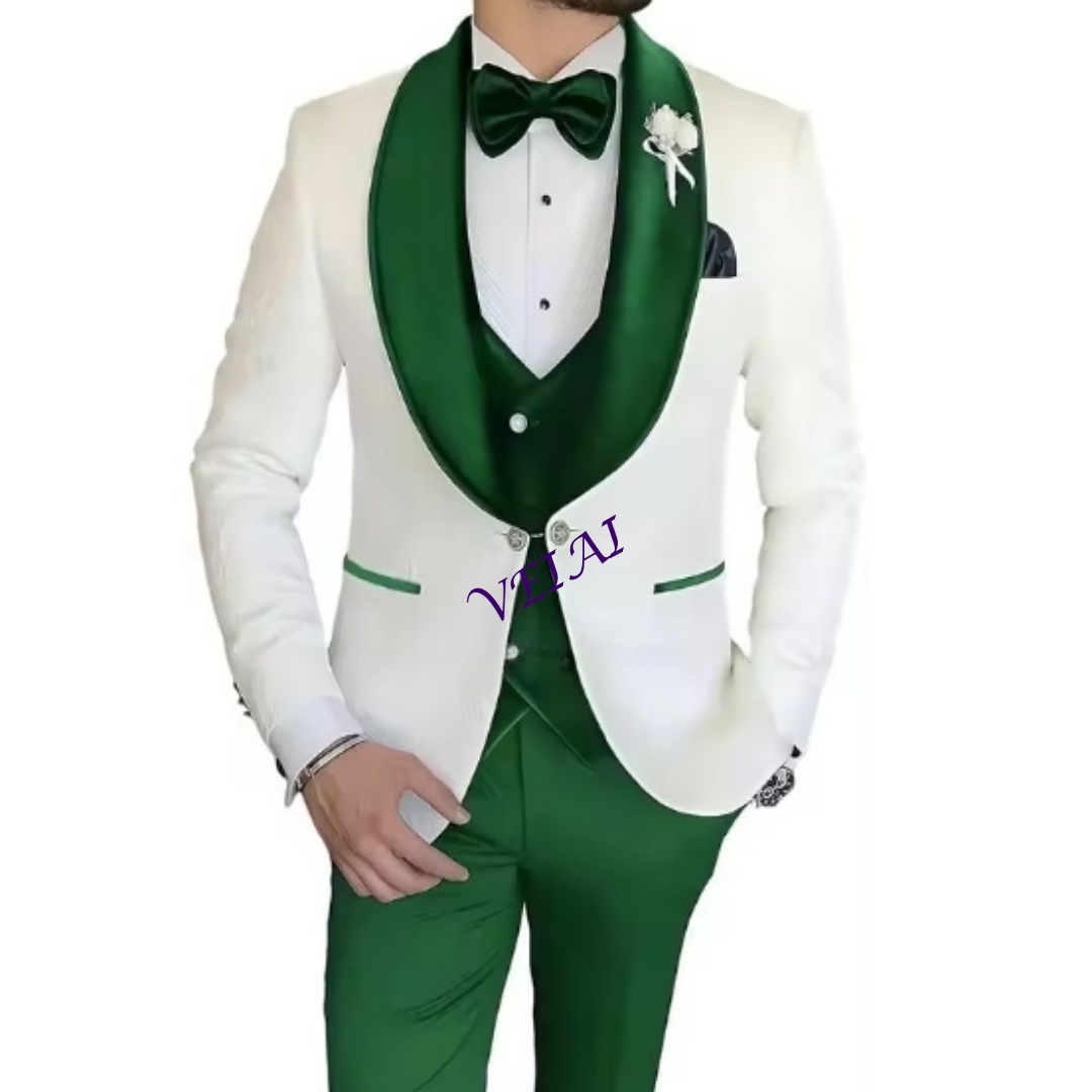 Customized Slim Fit 3 Piece Tu - Men Formal Wear Combination 评论和价格