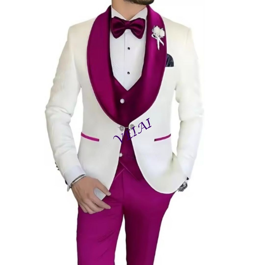 Customized Slim Fit 3 Piece Tu - Men Formal Wear Combination 评论和价格