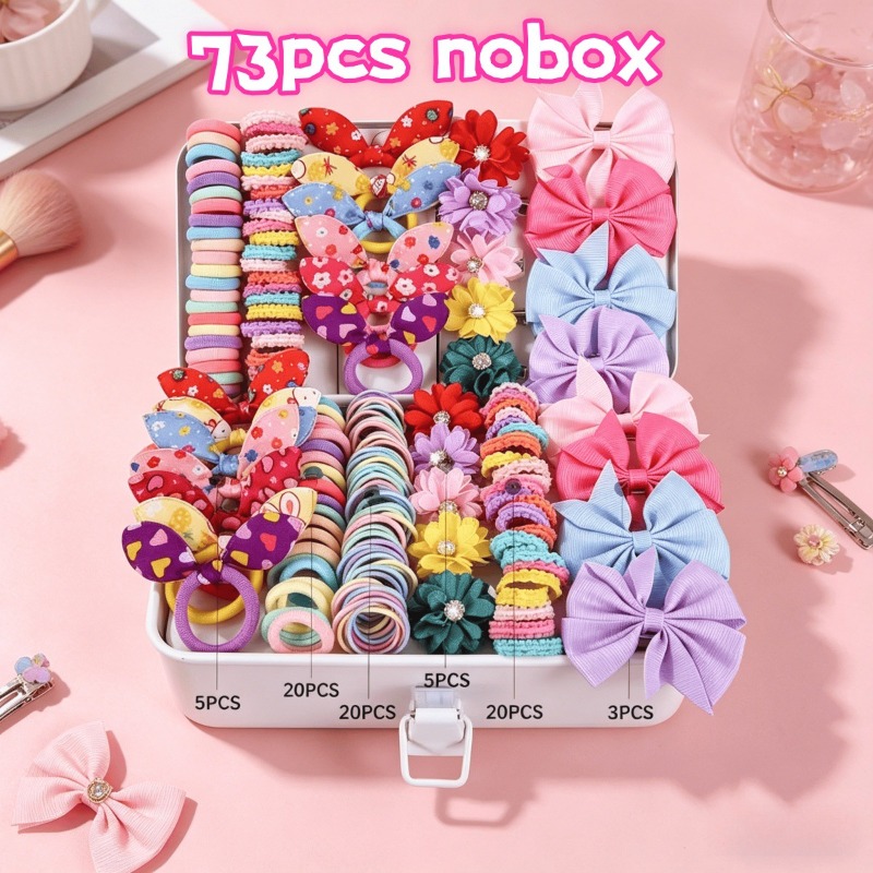 73PCS   New Fabric Girls Hair  - Tie Bar Clip 评论和价格