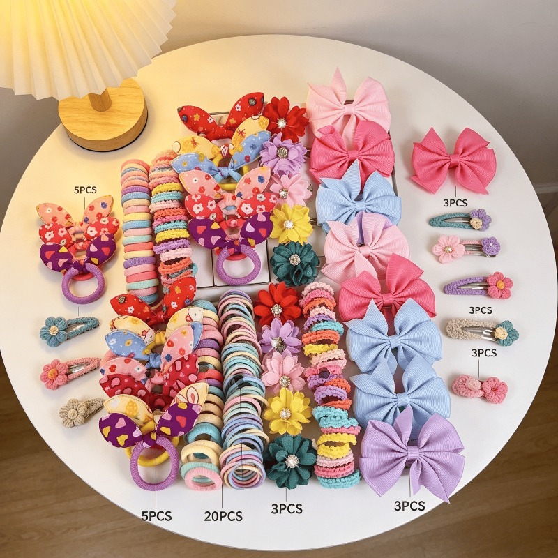 73PCS   New Fabric Girls Hair  - Tie Bar Clip 评论和价格
