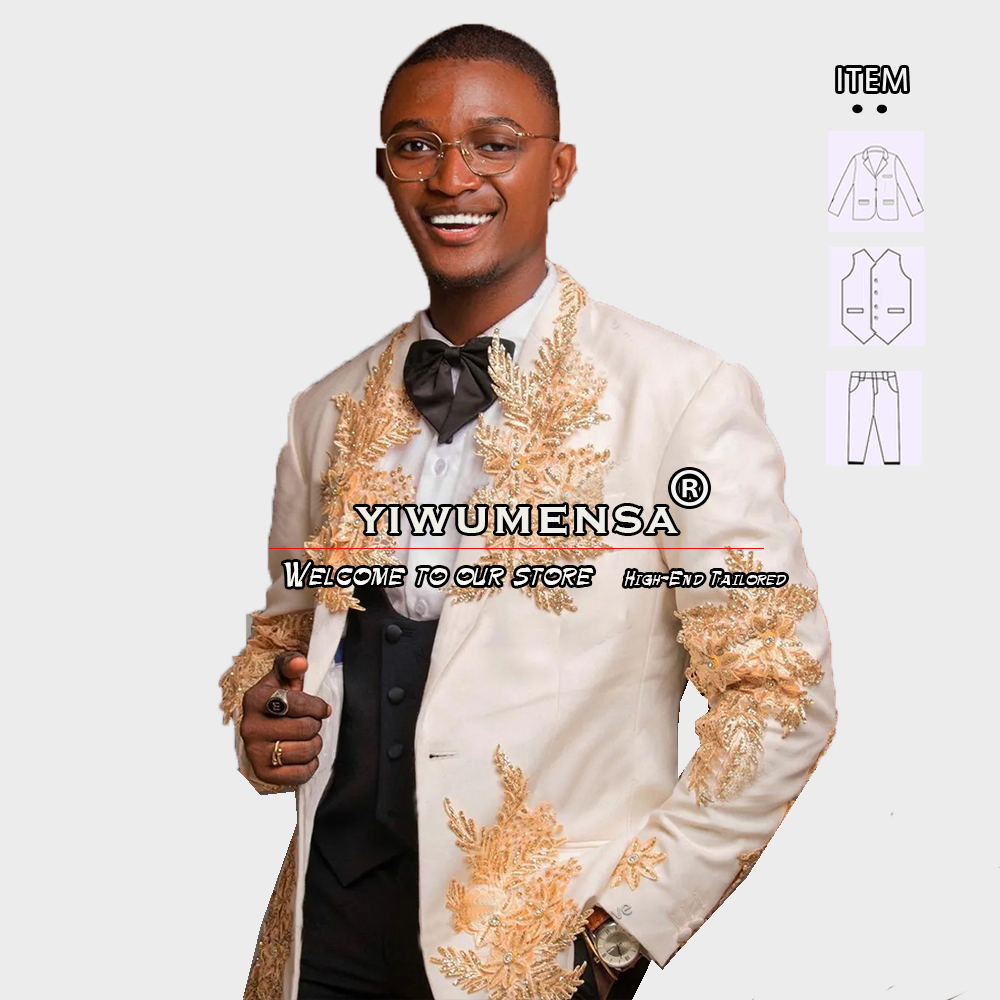 Customized 3 Pieces Suits Men  - Men Formal Wear Dress 评论和价格
