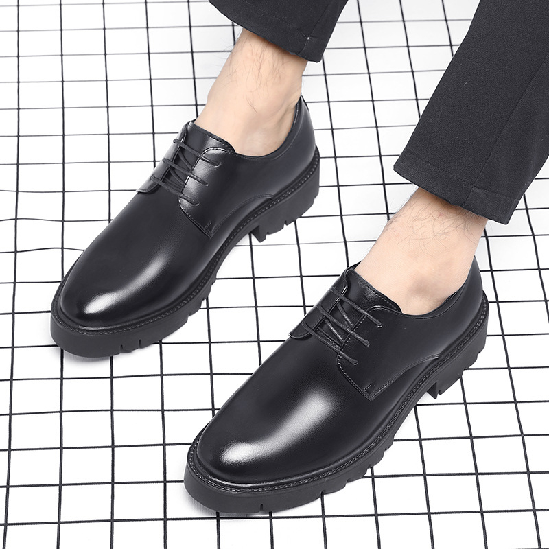 Mens Black Leather Lace Up Dre - Men Formal Wear Dress 评论和价格
