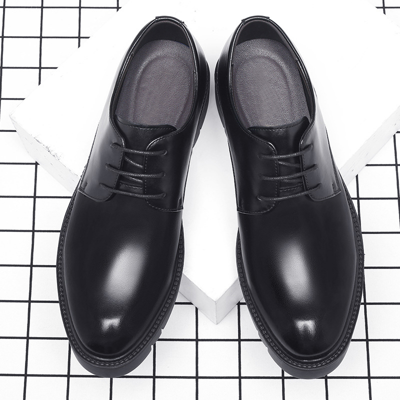 Mens Black Leather Lace Up Dre - Men Formal Wear Dress 评论和价格