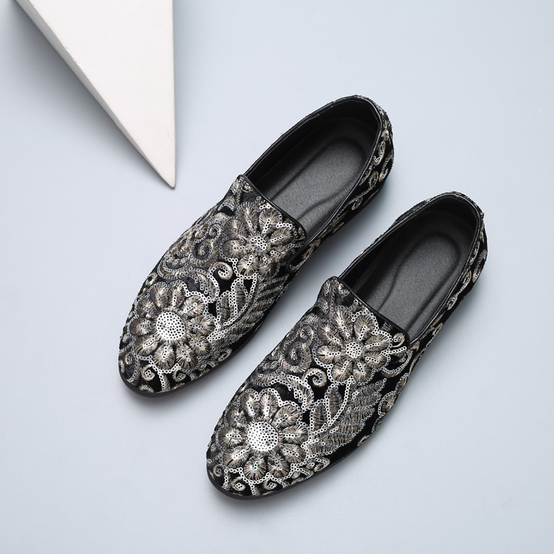 Men Velvet Loafers With Gold E - Men'S Formal Wear Slippers 评论和价格